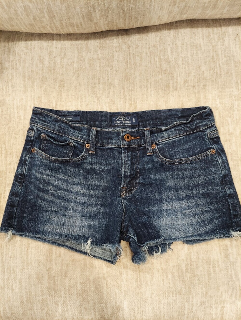 Lucky Brand THE CUT OFF  Blue Denim Jean Shorts  Button Front Size 4/27